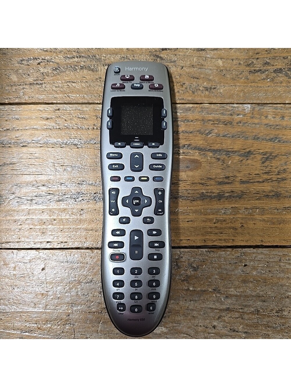 Logitech Harmony 650 Universal Remote Control Gray LCD Screen Tested IR Works